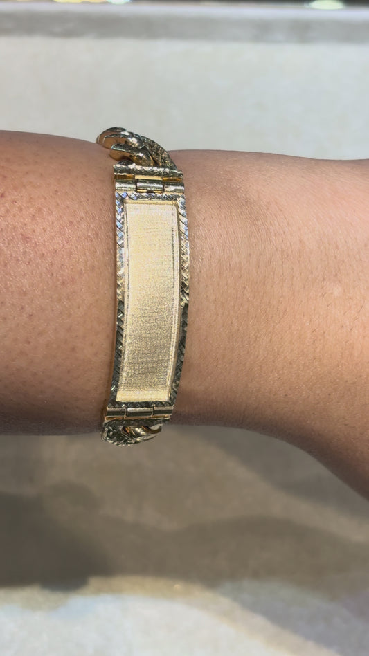 MIAMI CUBAN DIAMOND CUT WITH PLAIN PLATE 67.40 GM