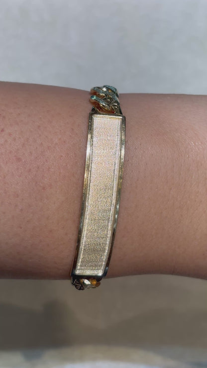 FIGARO BRACELET WITH SATIN PLATE AND PLAIN BORDER ED02470