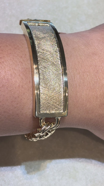 CHINO BRACELET WITH PLAIN BORDER PLATE AND SATIN FINISH ED005450