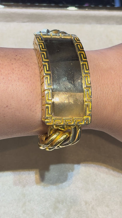 TIGHT LINK CHINO BRACELET WITH GREEK KEY ALL AROUND PLATE ED24750