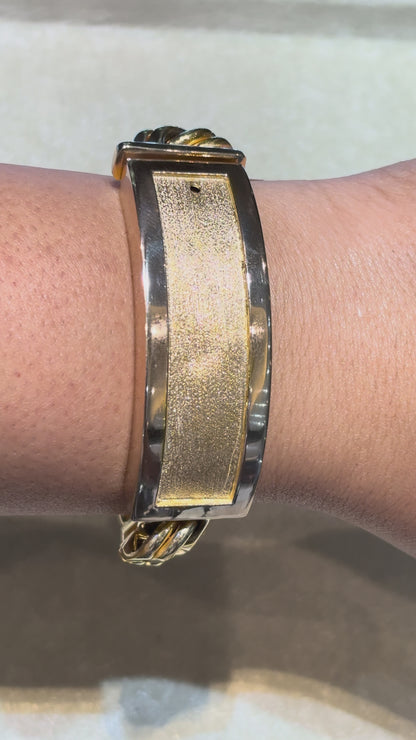 CHINO BRACELET WITH PLAIN BORDER PLATE AND SATIN FINISH ED00120