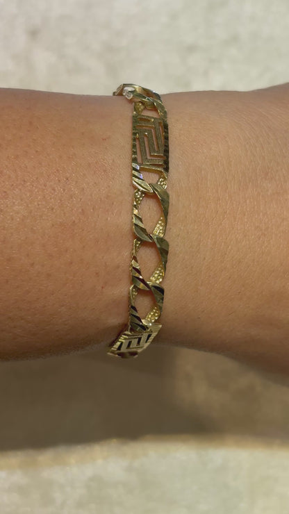 CUSTOM MADE CUBAN BRACELET WITH GREEK KEY DESIGN ED00940