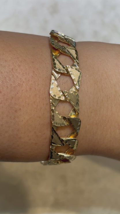 CUSTOM MADE DIAMOND CUT SQUARED  CUBAN BRACELET ED00028