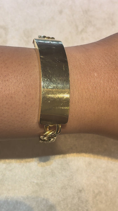 CLOSED TIGHT CHINO LINK BRACELET WITH PLAIN PLATE ED04890