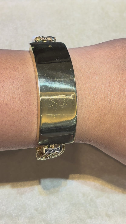 CHINO BRACELET WITH GREEK KEY AND PLAIN PLATE (T-BAR) ED007290