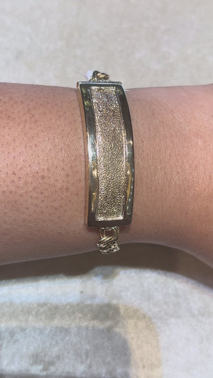 CHINO LINK BRACELET WITH PLAIN BORDER AND SATIN FINISH PLATE ED002690