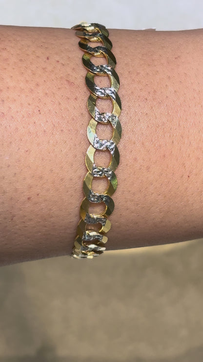 SOLID CUBAN BRACELET WITH RHODIUM DIAMOND CUTS ED0001360