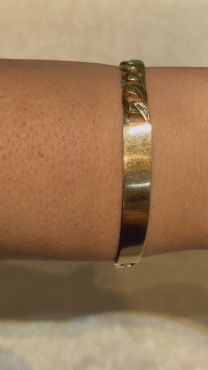 CUBAN BRACELET WITH NUGGET DESIGN AND PLAIN PLATE ED01510