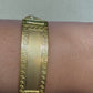 SEMI SOLID MIAMI CUBAN BRACELET WITH GREEK KEY BORDER PLATE 26.40 GM