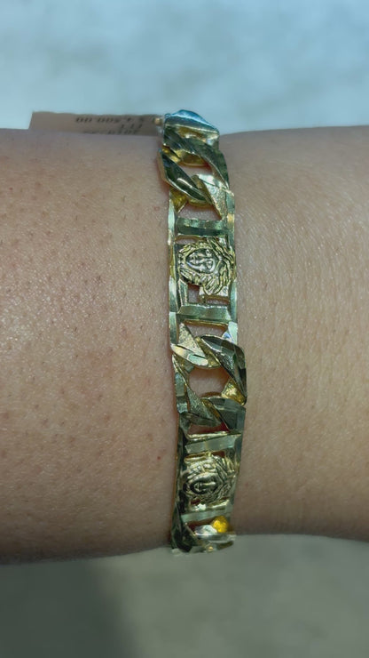 CUSTOM MADE CUBAN BRACELET WITH MEDUSA EMBLEM LINKS ED01920