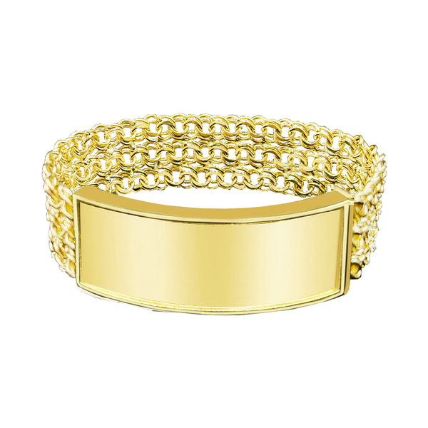 10K Yellow Gold Chino Link ID bracelet