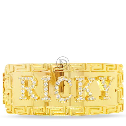 10K Yellow Gold Personalize ID Bracelet with Chino Link