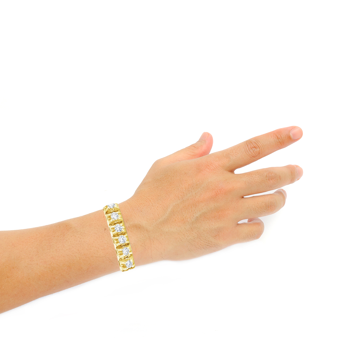 10K Gold Diamond Bracelet | 4mm Tennis - Rainbow Bracelet Man | Medusa  jewelry