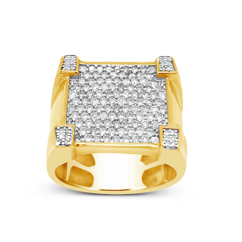 Diamond Ring 1.20 CTW Round Cut 10K Yellow Gold
