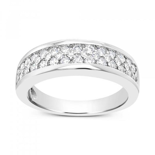 Diamond Ring 1.05 CTW Round Cut 10K White Gold