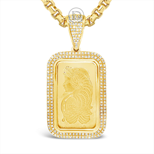 Diamond SUISSE Pendant .26 CTW Round Cut 24K Yellow Gold