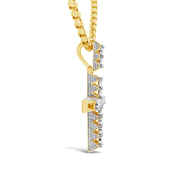 Diamond Cross Pendant 1.30 CTW Round Cut 10K Yellow Gold