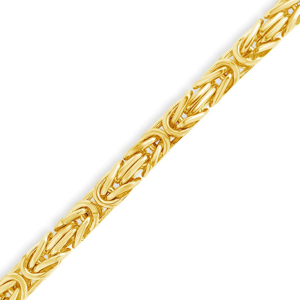10K Semi Solid Yellow Gold Byzantine Chain