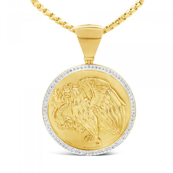Diamond Pendant 2 CTW Round Cut 10K Yellow Gold