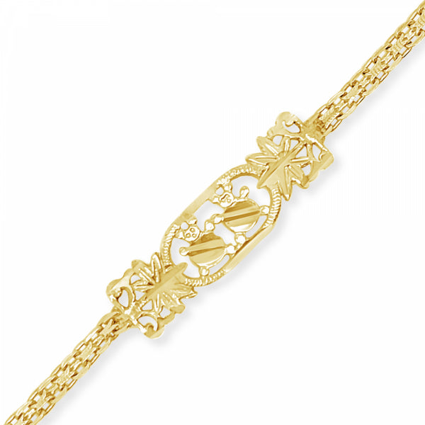 10K Yellow Gold Baby & Toddler Bismark Link Bracelet