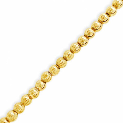 10K Solid Yellow Gold Moon Cut Chain