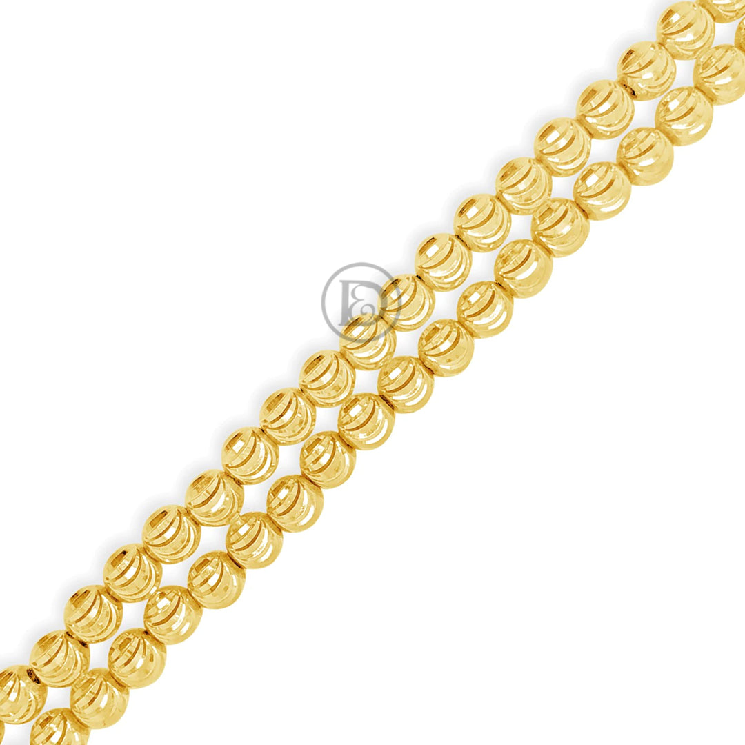 10K Yellow Gold  Row Moon Cut Bracelet