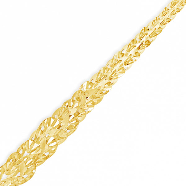 10K Yellow Gold Custom 4 Link Design 18" Necklace