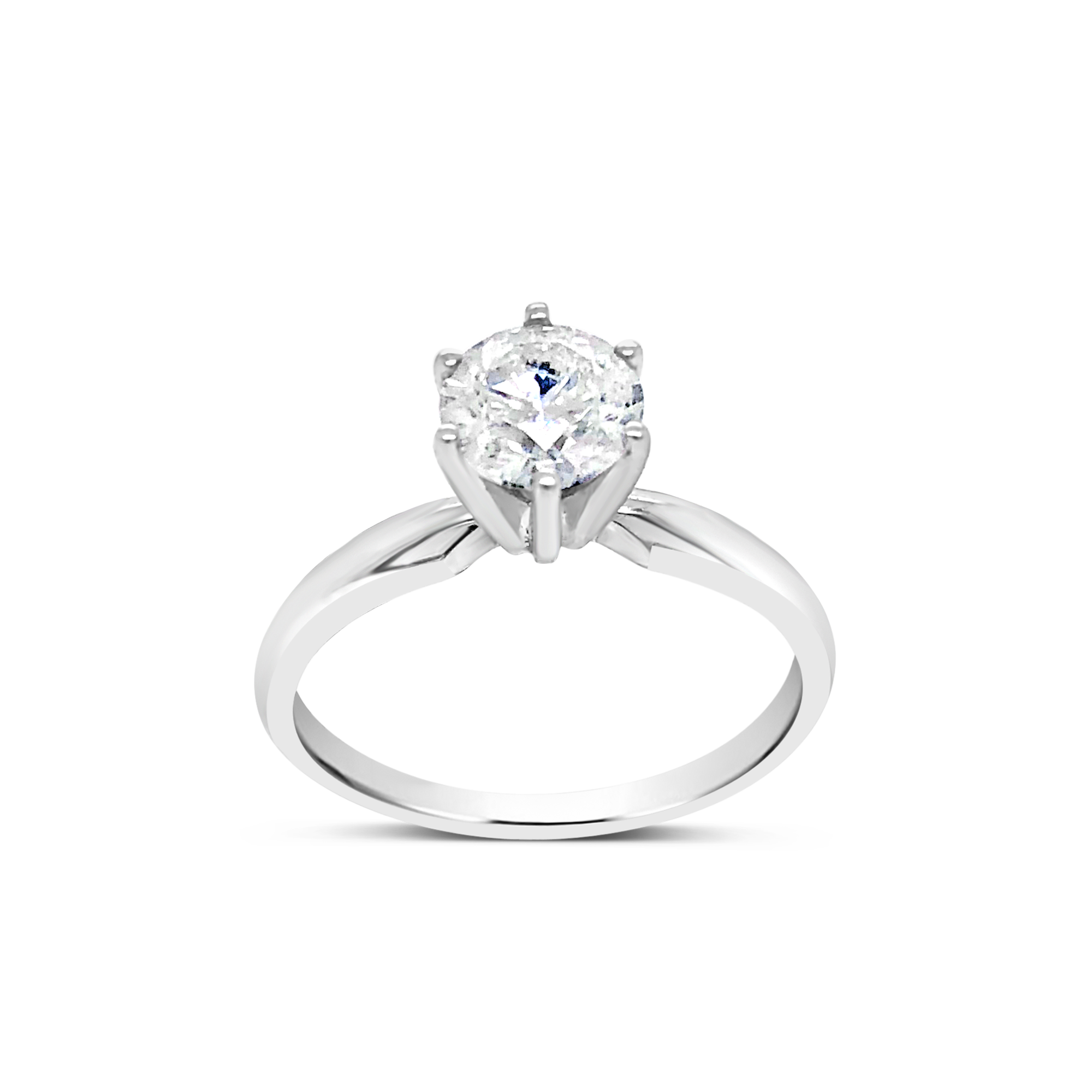 Diamond Engagement Ring 1 CTW Round Cut 14K White Gold