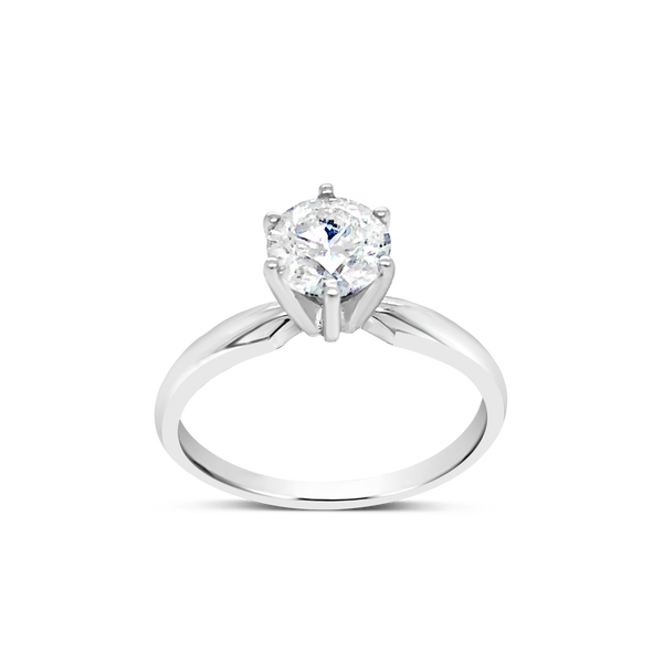 Diamond Engagement Ring 1 CTW Round Cut 14K White Gold