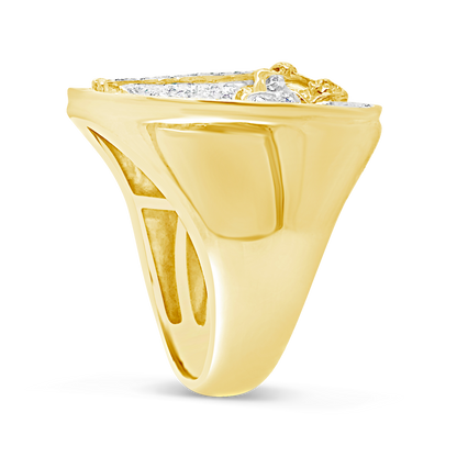 Diamond St. Jude Ring 2/3 CTW Round Cut 10K Yellow Gold