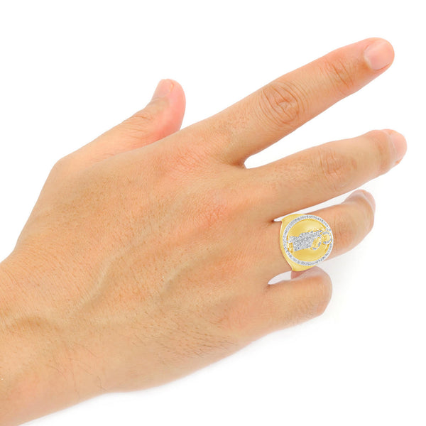 Diamond St. Jude Ring 2/3 CTW Round Cut 10K Yellow Gold