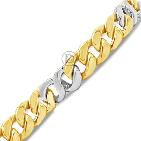 10K Gold Miami Cuban Two-Tone Bracelet