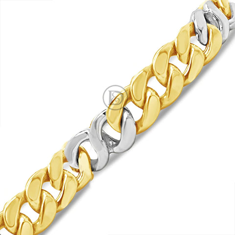 10K Gold Miami Cuban Two-Tone Bracelet