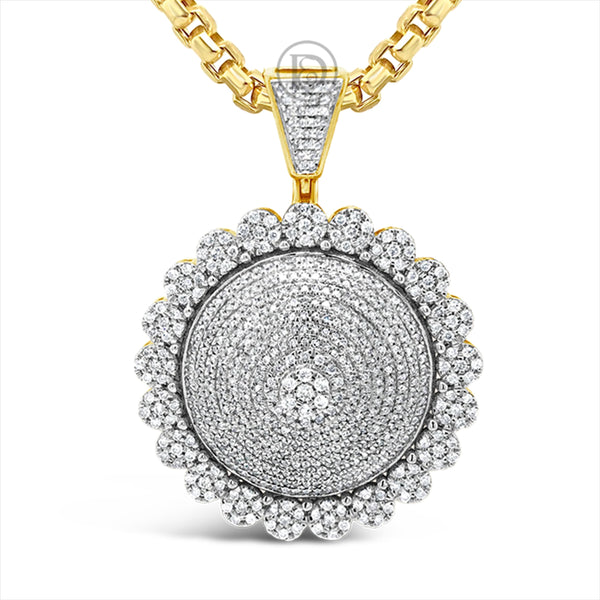 Diamond Pendant 1.85 CTW Round Cut 10K Yellow Gold