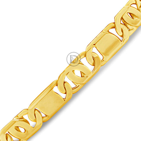 10K Yellow Gold Tigers Eye Link Bracelet