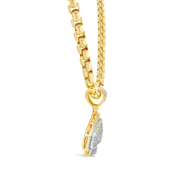 Diamond Spade Pendant .42 CTW Round Cut 10K Yellow Gold