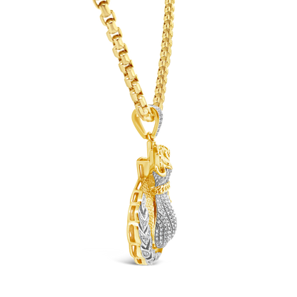 Diamond Money Bag Pendant .40 CTW Round Cut 10K Yellow Gold