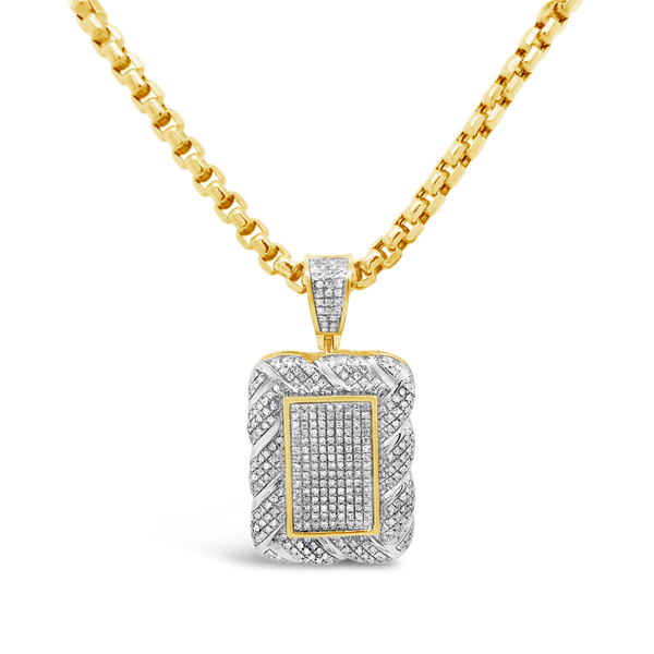 Diamond Pendant .90 CTW Round Cut 10K Yellow Gold
