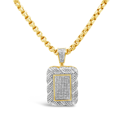 Diamond Pendant .90 CTW Round Cut 10K Yellow Gold