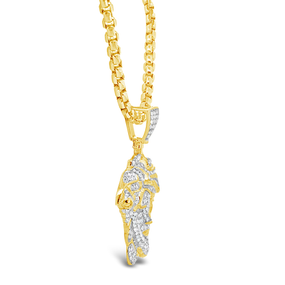 Diamond Medusa Pendant 1.04 CTW Round Cut 10K Yellow Gold