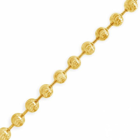 10K Solid Yellow Gold Moon Cut Chain