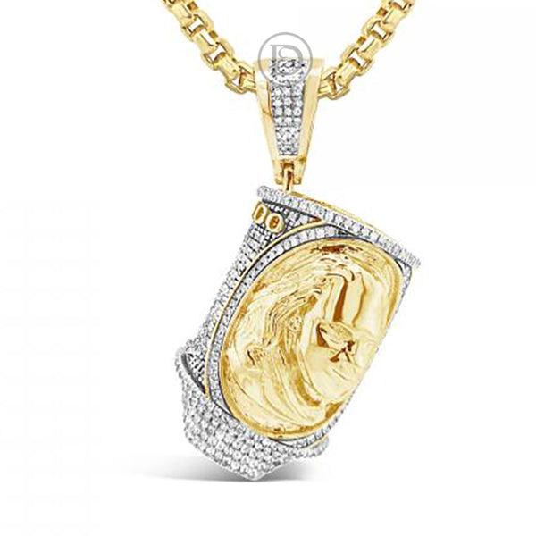 Diamond Money Pendant .76 CTW Round Cut 10K Yellow Gold