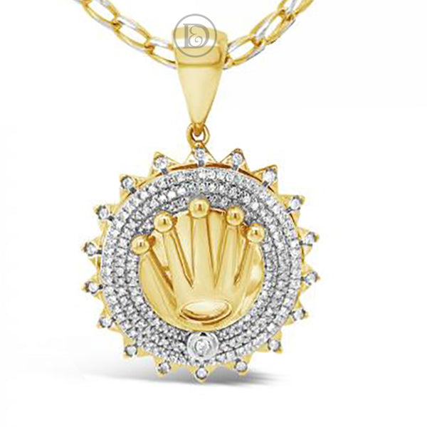 Diamond Pendant .52 CTW Round Cut 10K Yellow Gold