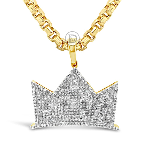 Diamond Crown Pendant .55 CTW Round Cut 10K Yellow Gold