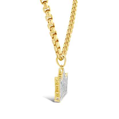 Diamond Crown Pendant .55 CTW Round Cut 10K Yellow Gold