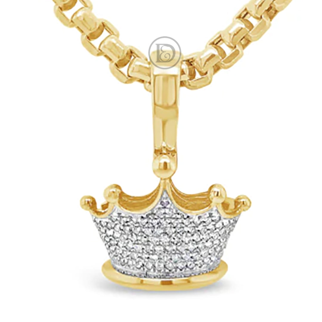 Diamond Crown Pendant .27 CTW Round Cut 10K Yellow Gold