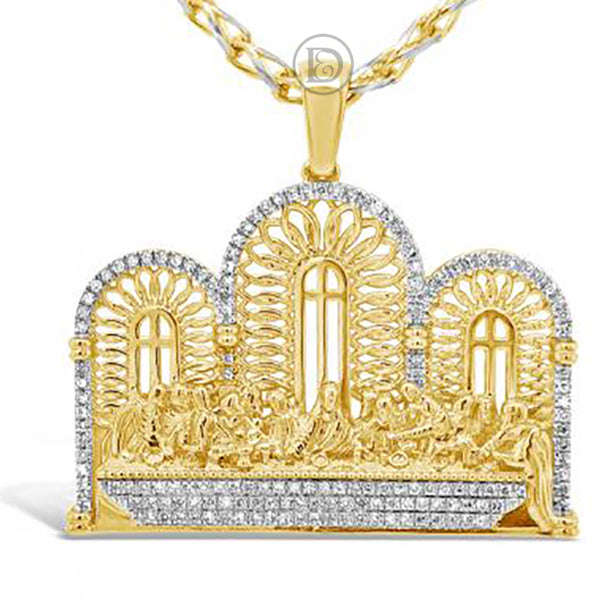 Diamond Last Supper Pendant .30 CTW Round Cut 10K Yellow Gold