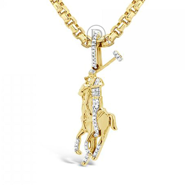 Diamond Pendant .10 CTW Round Cut 10K Yellow Gold