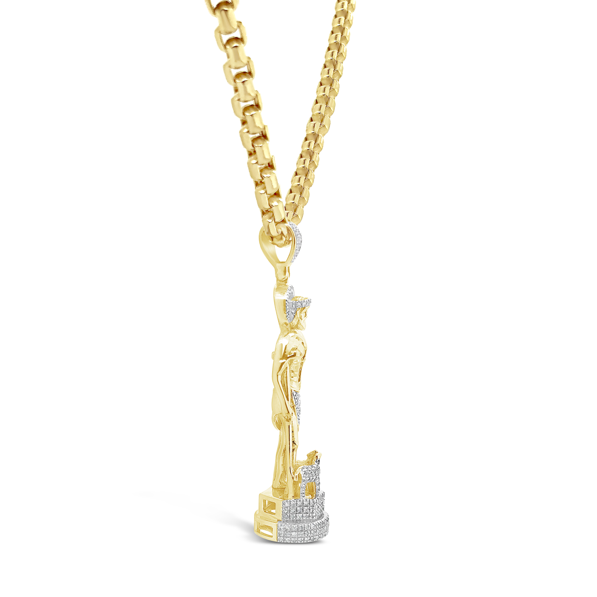 Gold and sales diamond jesus pendant