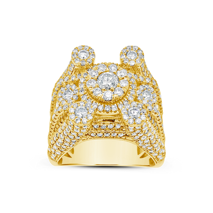 Diamond Ring 4 CTW Round Cut 10K Yellow Gold